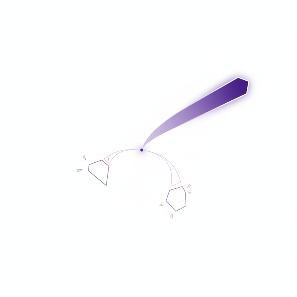 Three geometric shapes with one finding its correct path, purple gradient accents, representing fixing common product recommendation mistakes.